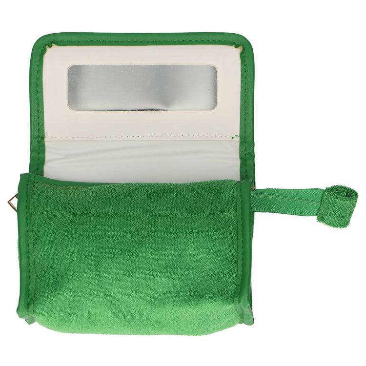 Traveller spiegeltas badstof groen 16,5cm x 12cm