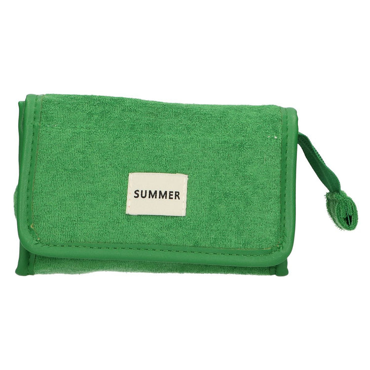 Traveller spiegeltas badstof groen 16,5cm x 12cm