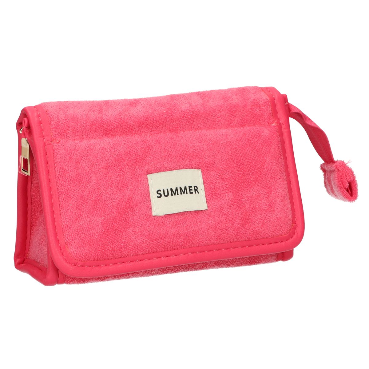 Traveller spiegeltas badstof roze 16,5cm x 12cm