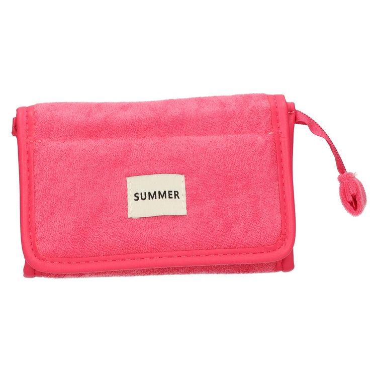 Traveller spiegeltas badstof roze 16,5cm x 12cm