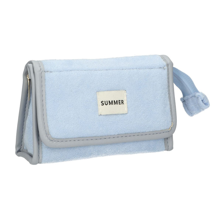 Traveller spiegeltas badstof blauw 16,5cm x 12cm