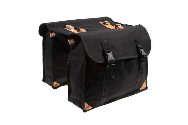 Falkx Dubbele fietstas Retro 29 liter zwart