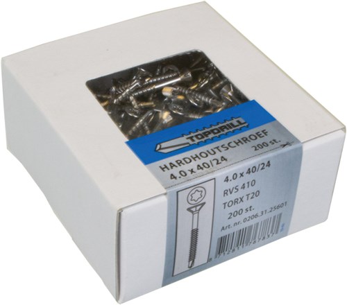 Topdrill glaslatschroef zelfborend rvs-410 lk torx tx10 3.2x35 | 200 stuks - 0207.31.17401