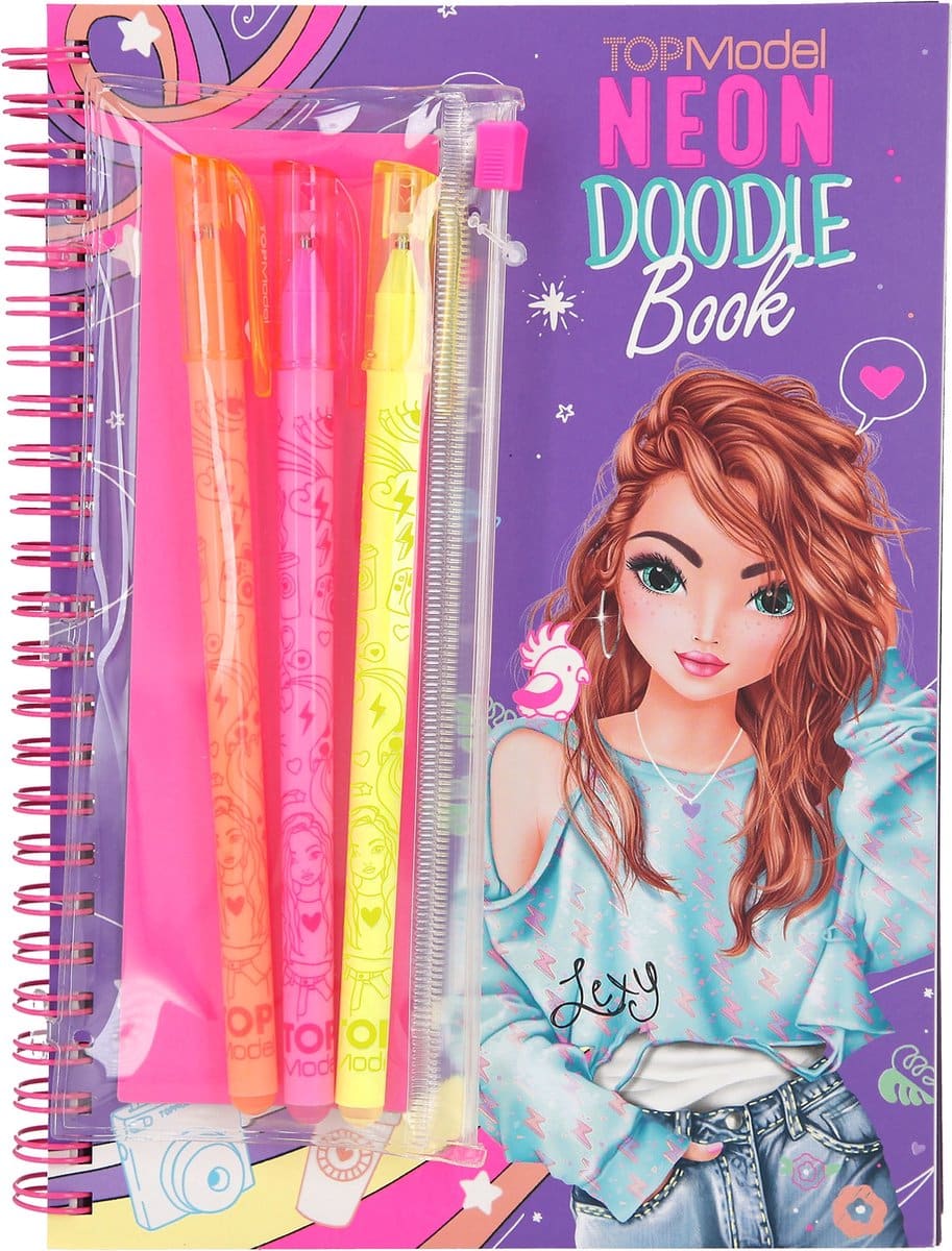 TOPModel Neon Doodle Kleurboek met Neon Stiften