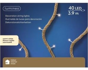 Enzo touw guirlande jute led l390cm 40lamps op trafo - 5510120
