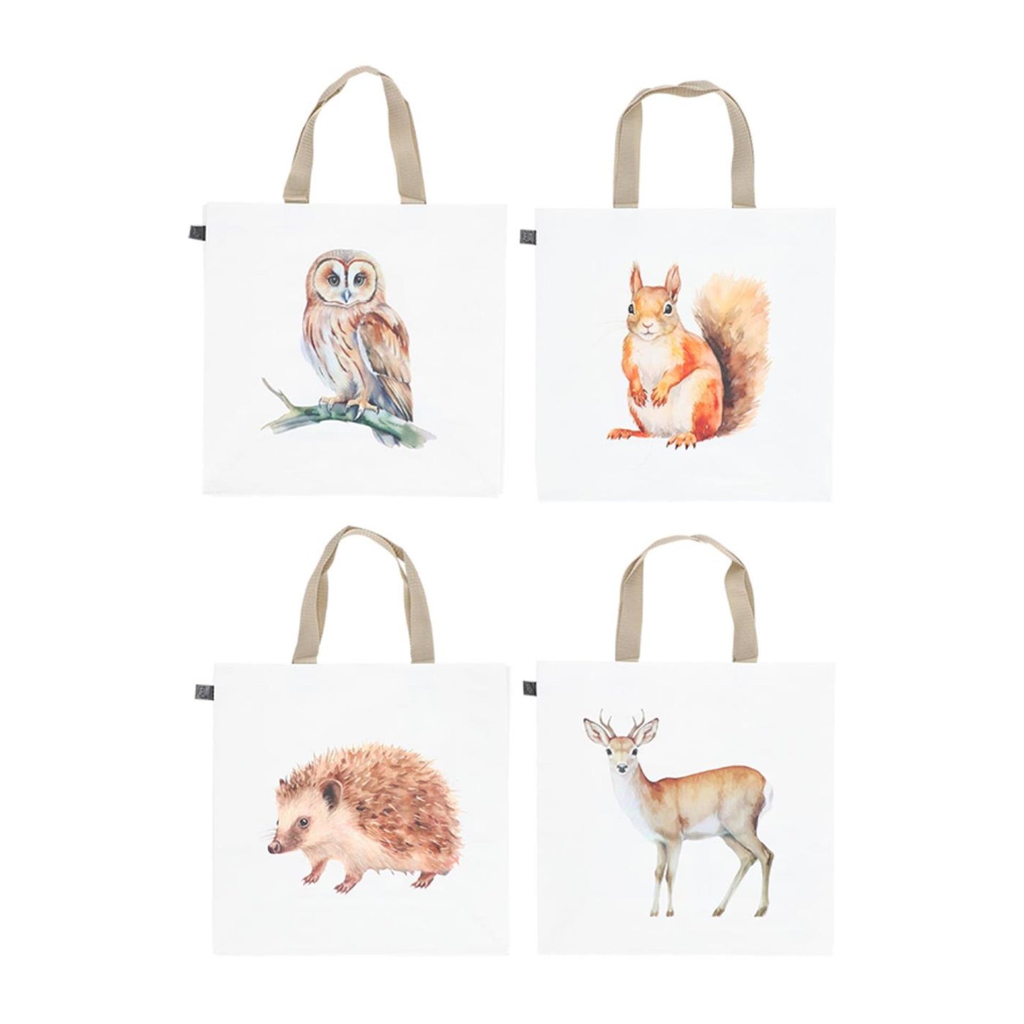 Esschert design boodschappentas aquarel bosdier ass 40x14,5x40cm pp