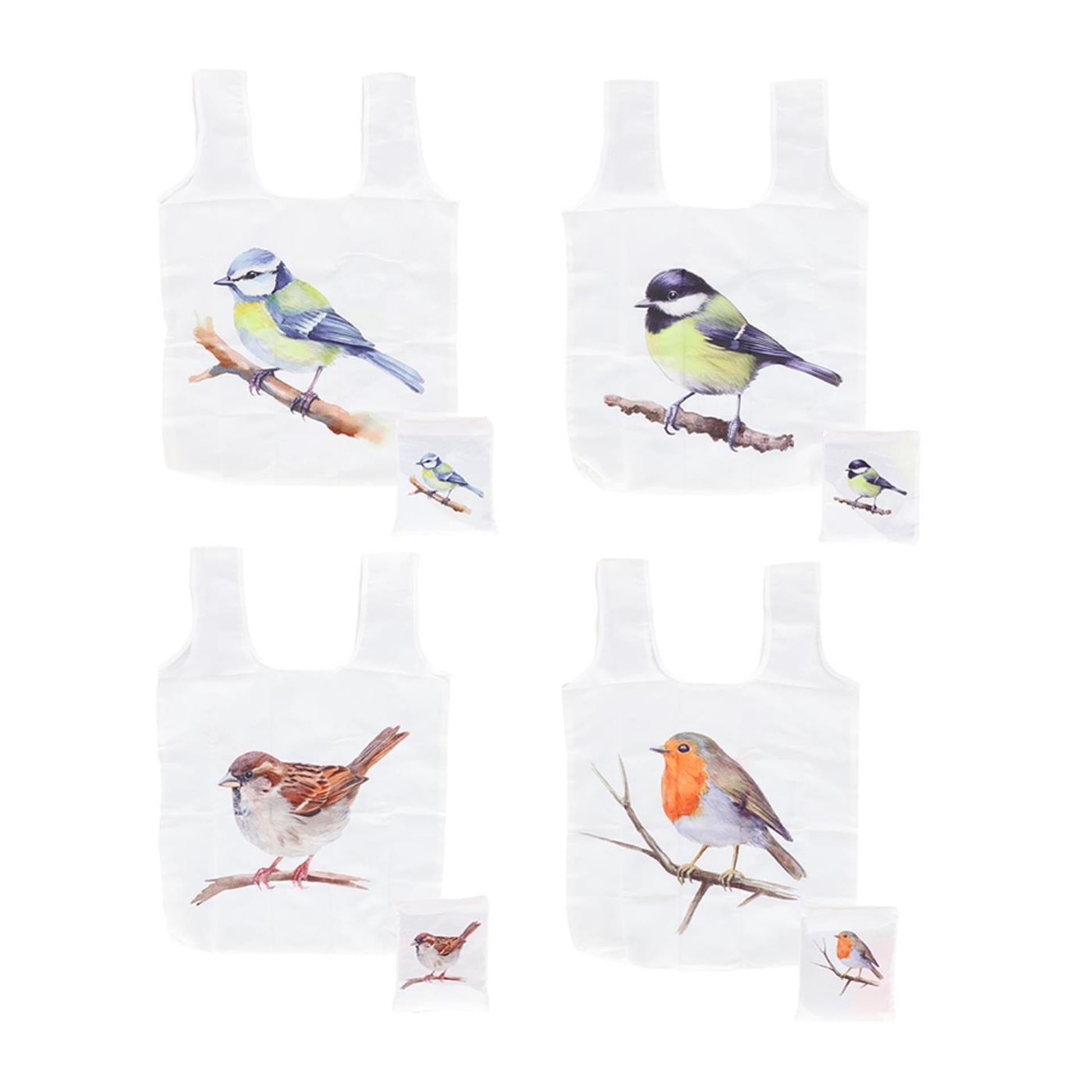 Esschert design opvouwbare tas aquarel vogel ass. 39,3x4,5x57,3cm polyester