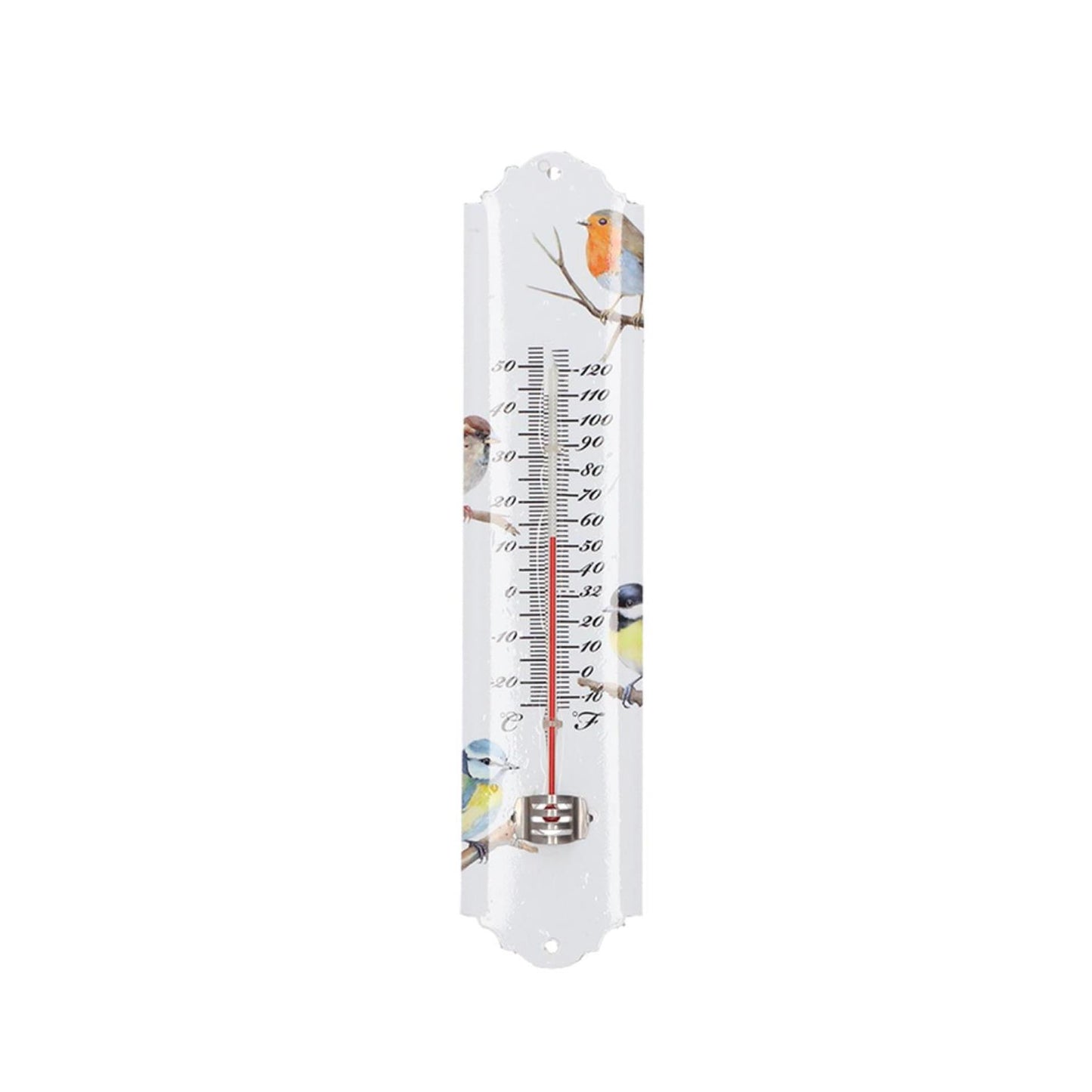 Esschert design thermometer aquarel vogels 6,3x1,0x29,5 cm ijzer