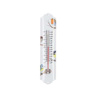 Esschert design thermometer aquarel vogels 6,3x1,0x29,5 cm ijzer