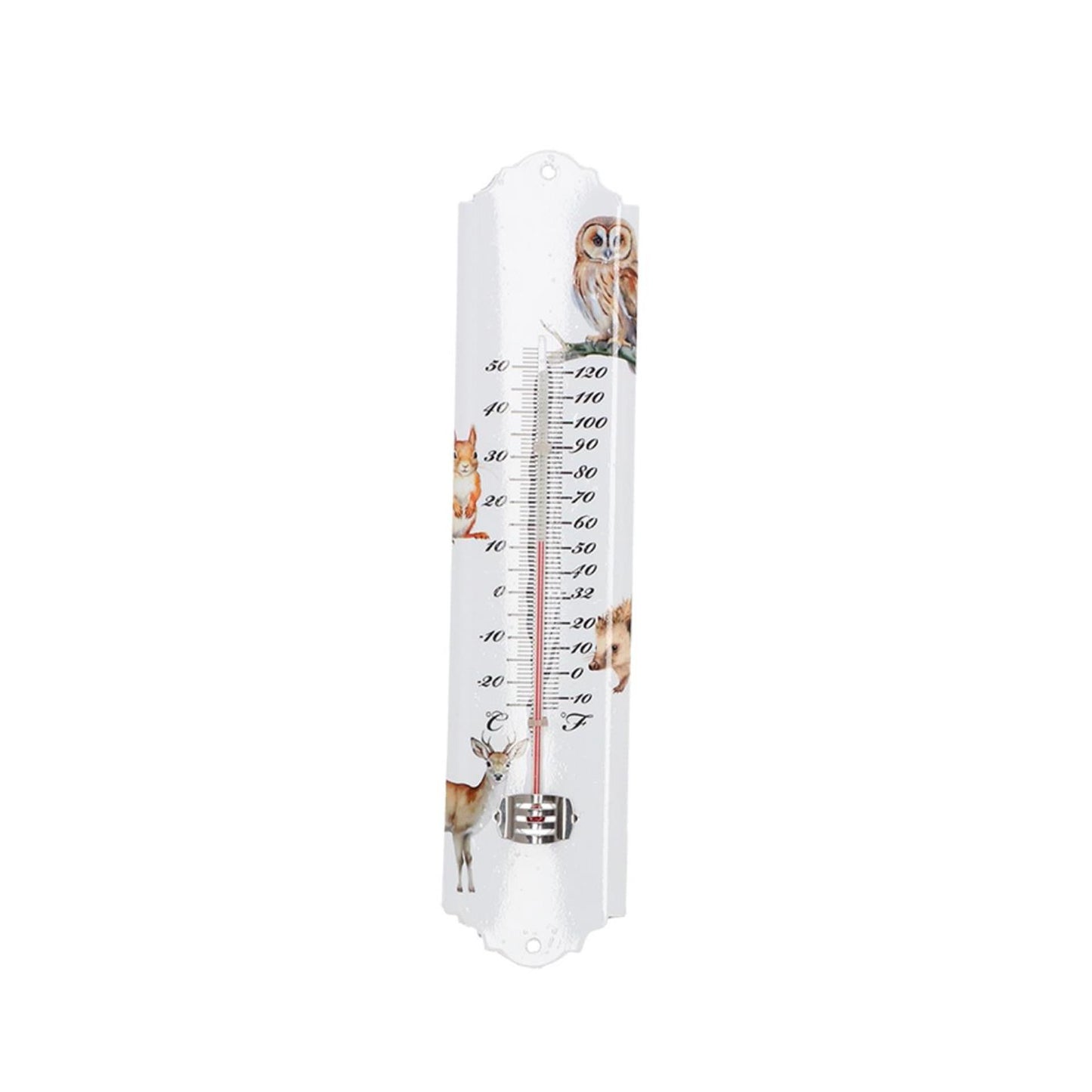 Esschert design thermometer aquarel bosdieren 6,3x1,0x29,5 cm ijzer