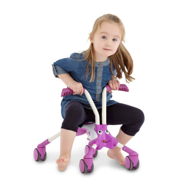 The bugs scramblebug bubblegum loopfiets met 4 wielen junior roze wit