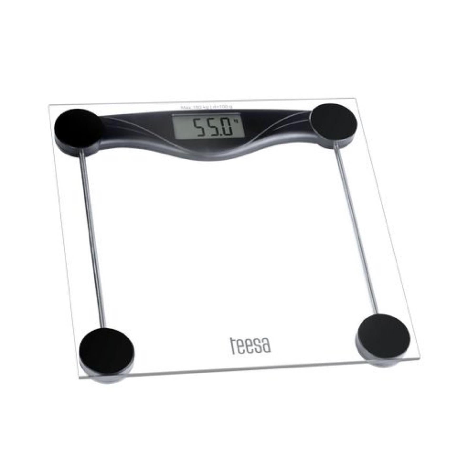 Teesa digitale personen weegschaal transparant tot 180kg