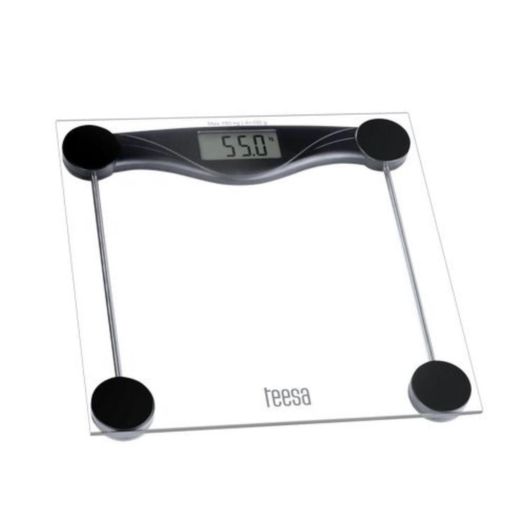 Teesa digitale personen weegschaal transparant tot 180kg