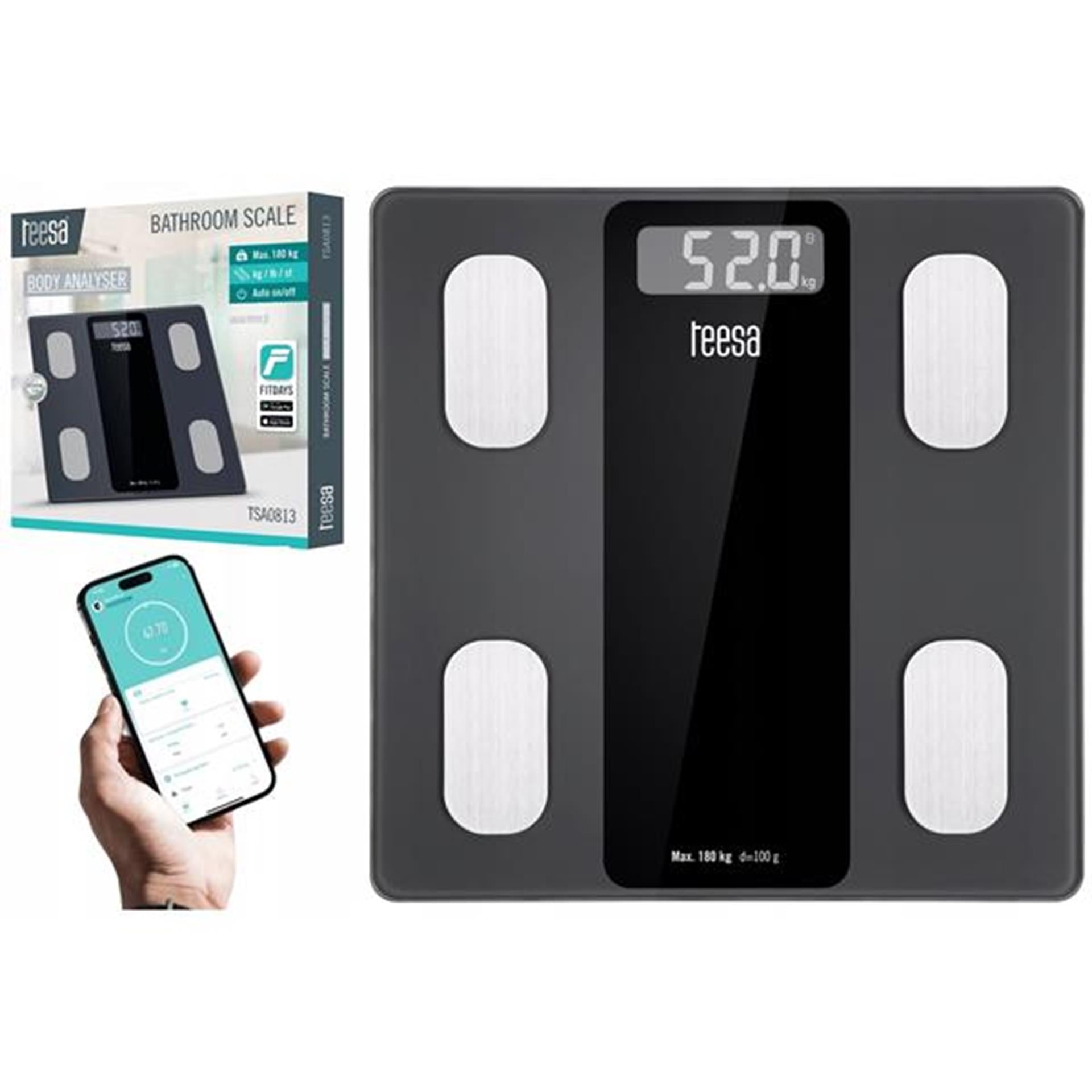 Teesa digitale body analyser weegschaal tot 180kg