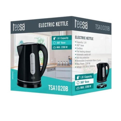 Teesa waterkoker draad- en geruisloos 1,8l zwart
