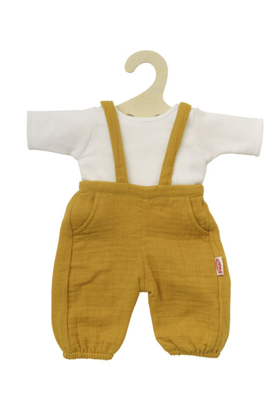 Heless poppen tuinbroek okergeel, maat 28-35 cm
