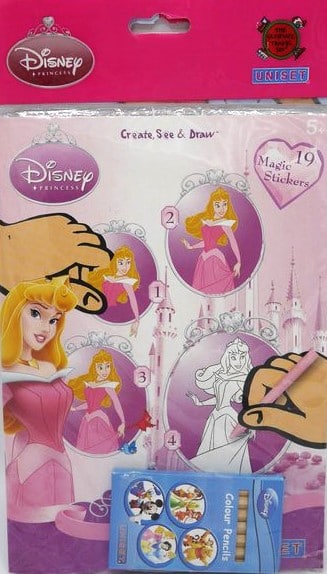 Disney princess raamstickers met panorama om in te kleuren