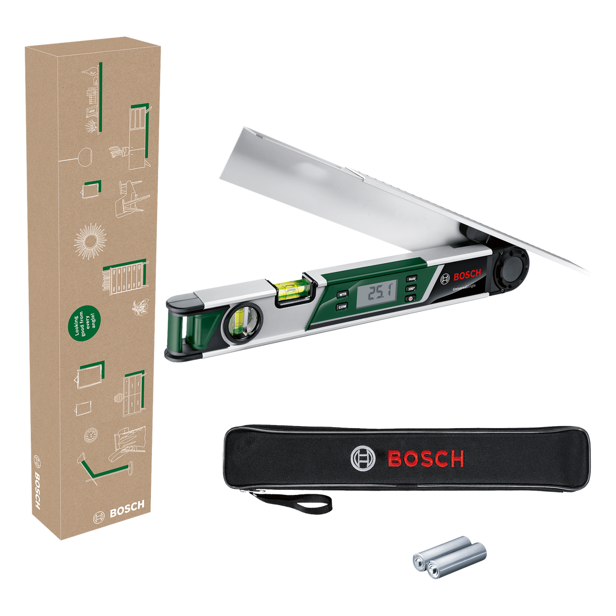 Bosch groen universalangle hoekmeter | inclusief batterijen - 06036760z1