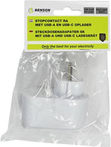 Enzo usb + usb-c lader wit met randaarde adapter 17w - 9540141 - afbeelding 2