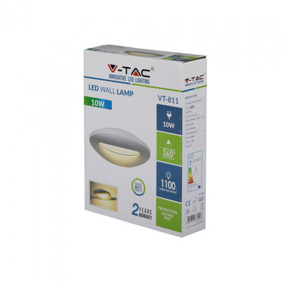 V-tac Wandlamp VT-811 led 10W 3000K 1100 lm 30 x 21,5 cm wit