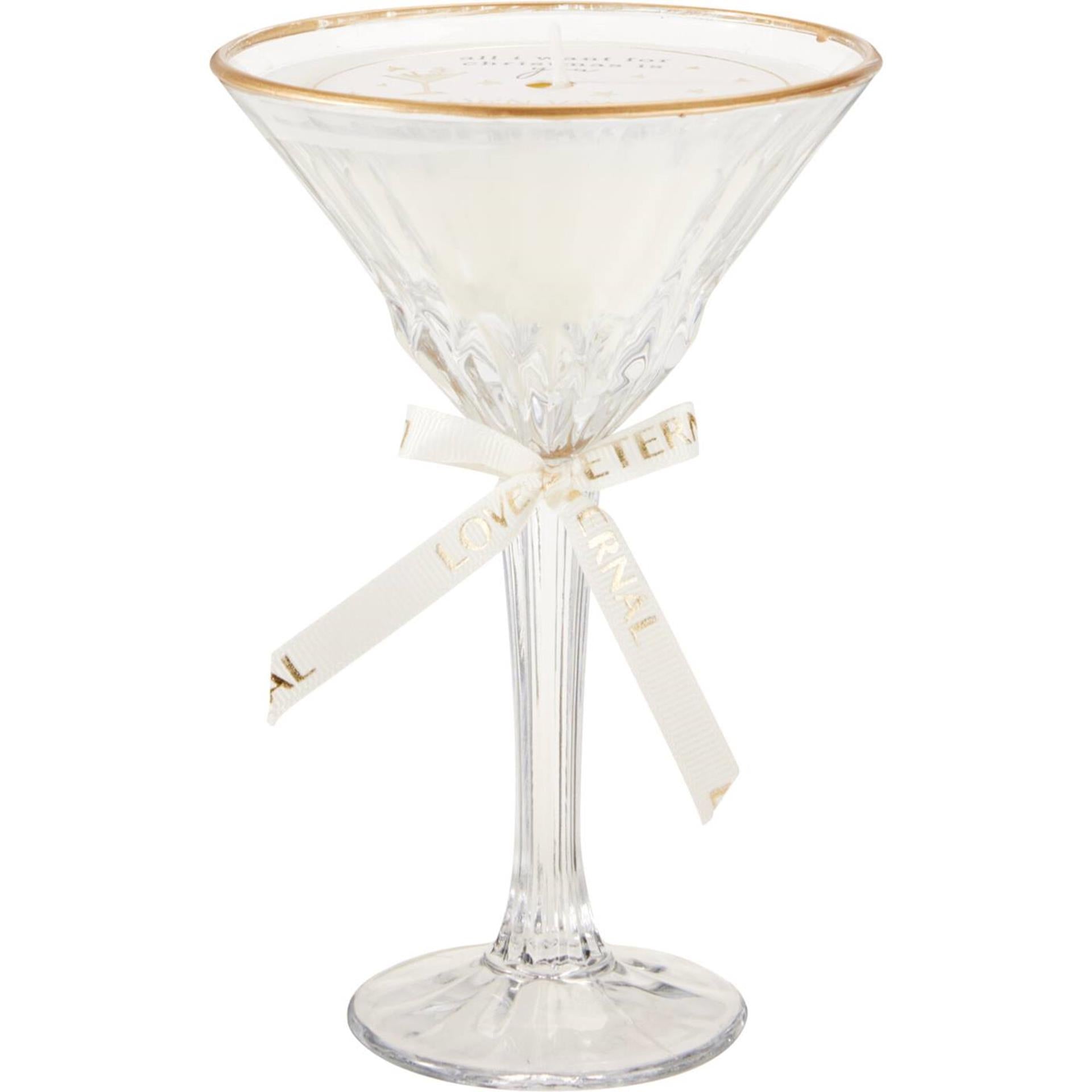 Home styling geurkaars in cocktailglas 11x17cm
