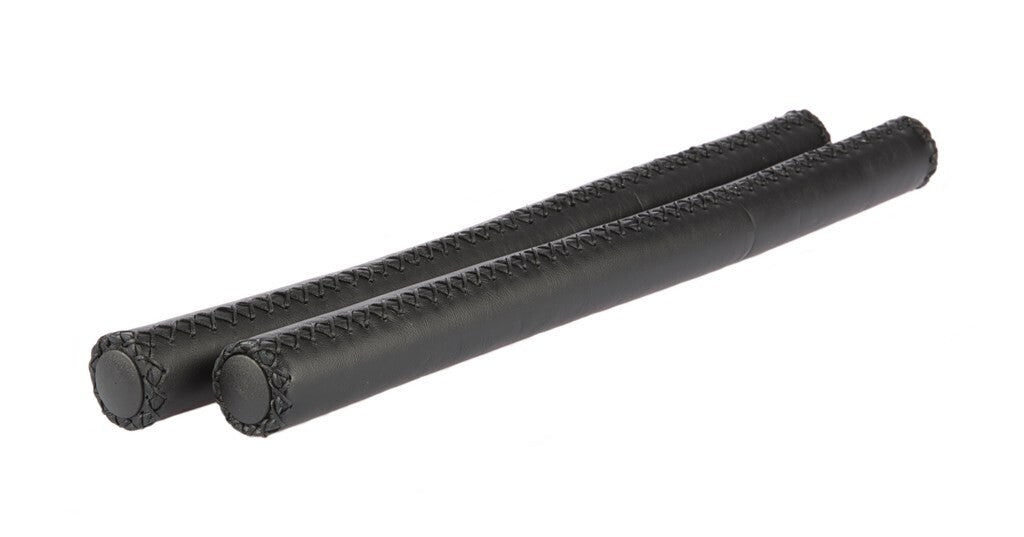 stuurgrepen leer 40 cm Ø22,2 mm zwart per set