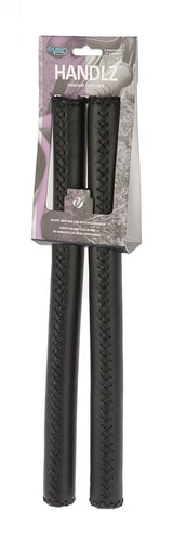 stuurgrepen leer 40 cm Ø22,2 mm zwart per set - afbeelding 2