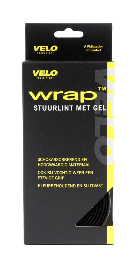 Velo handvat stuurtape gel, zwart met kurkprint