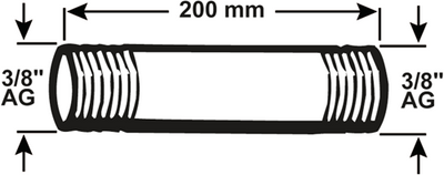 Cornat galva buisnippel mm 3 8 200mm (530) - vfb5303820