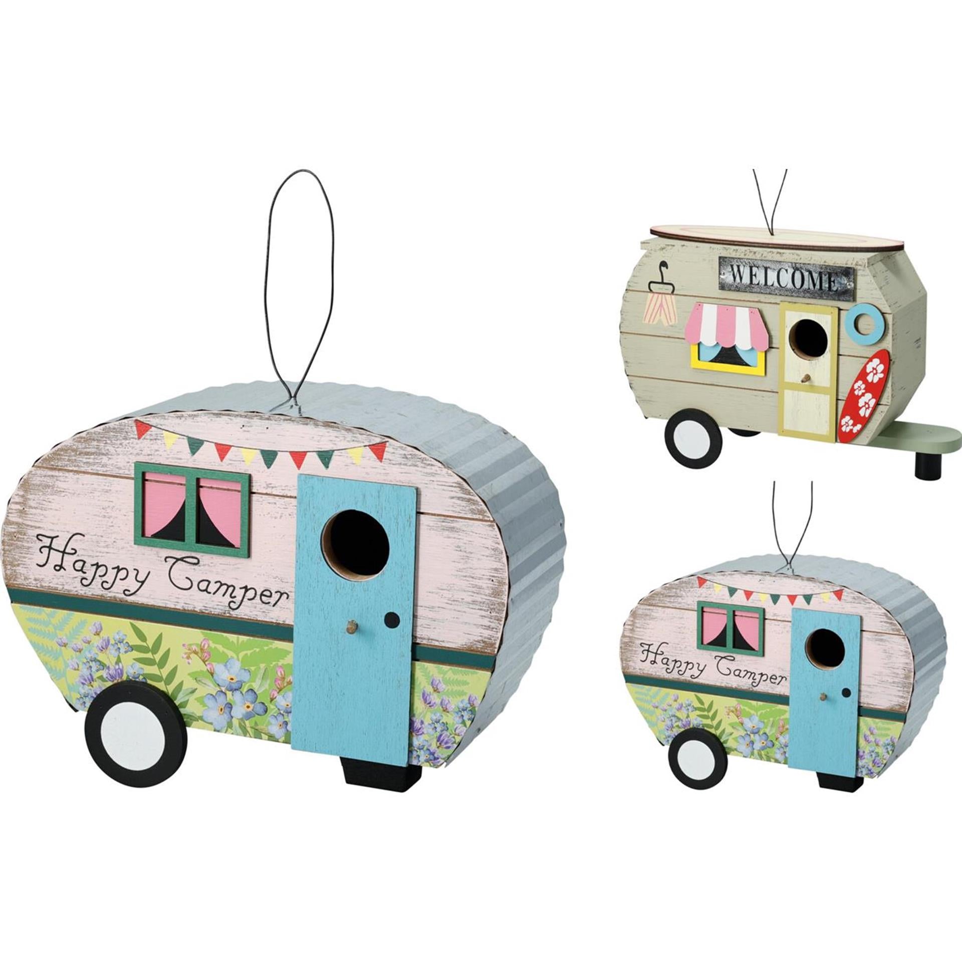 Home styling vogelhuis caravan 24x9x17cm