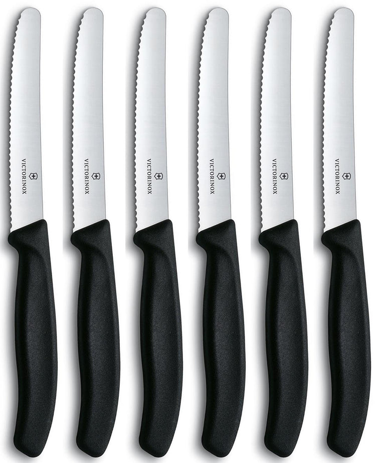 Victorinox tafel- tomatenmes gekarteld zwart lemmet