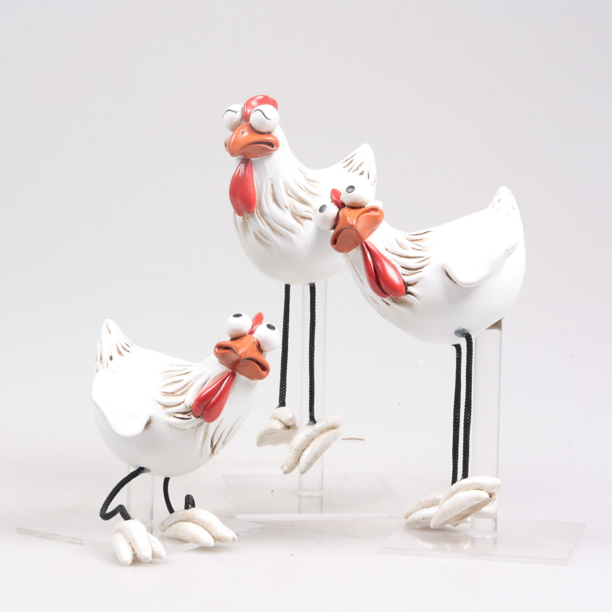 Season inspired decoration kip frits met bungelbeentjes set a 3