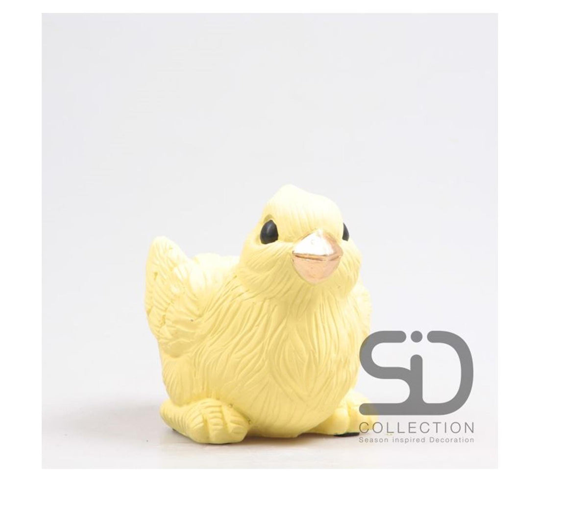 Season inspired decoration vogel met bakje 15x10x12cm geel