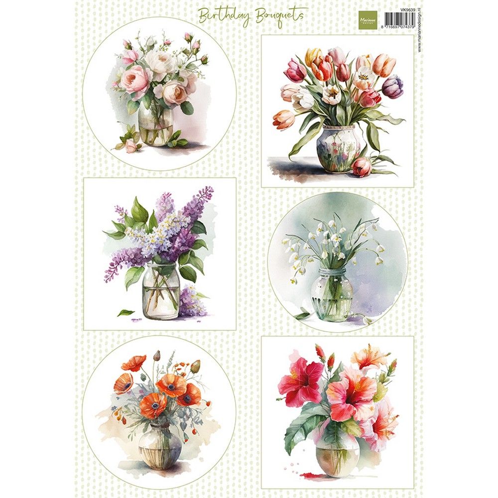 Marianne design • die-cut sheet birthday bouquets
