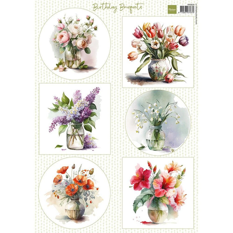 Marianne design • die-cut sheet birthday bouquets