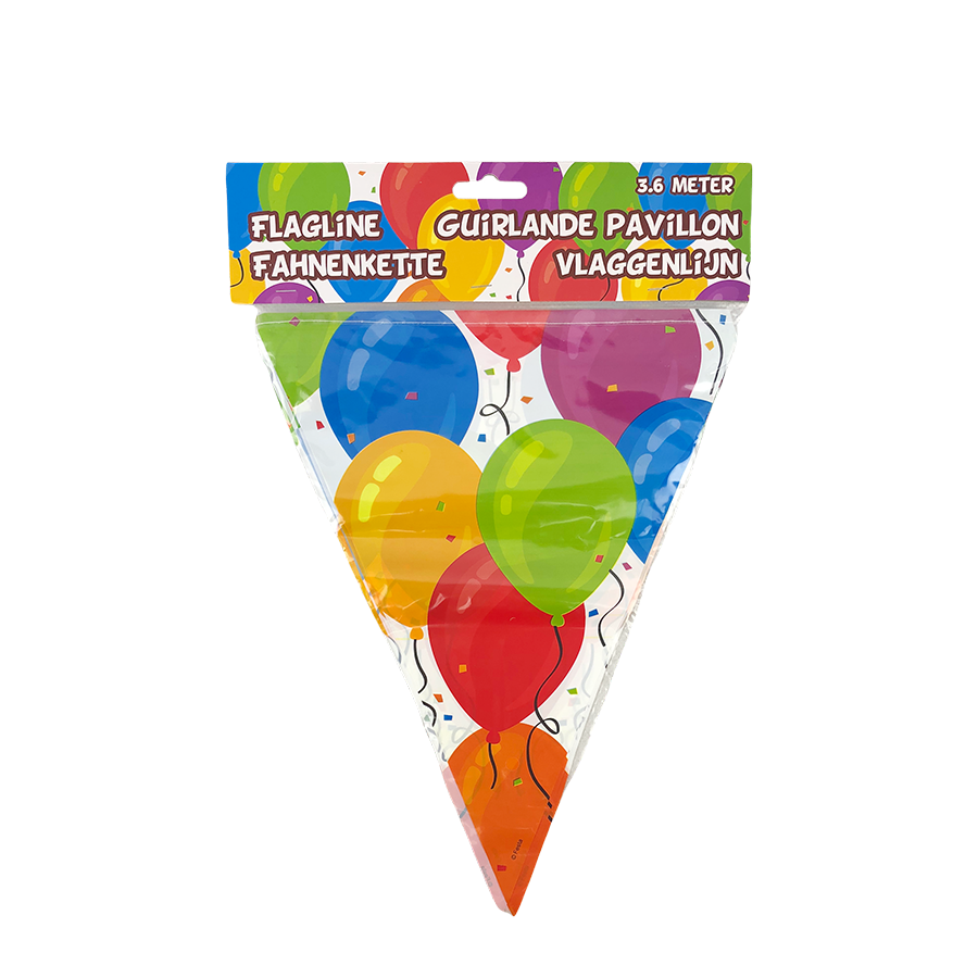 Vlaggenlijn happy birthday ballon 360cm