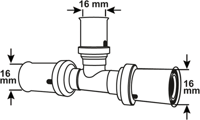 Cornat perskoppeling t-stuk 16mm 10s ms-a2 - vrptp500416n