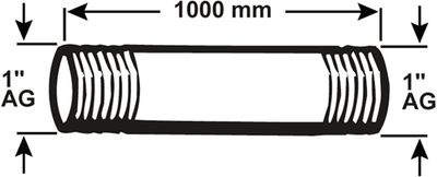 Cornat galva buis mm 1'' 1000mm (530) - vzs5301100