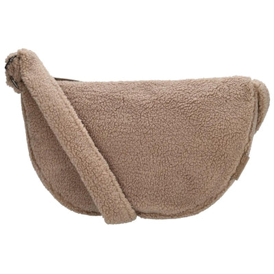 Beagles fluffy teddy moon bag schoudertas 34x21x8cm lugo taupe