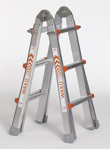 Waku professionele telescopische vouwladder 4x3 treden - 1413800100