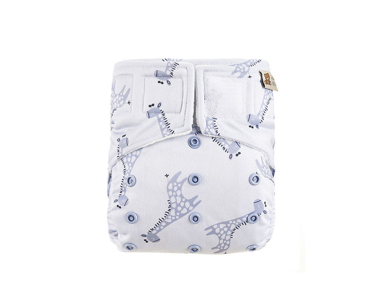 Happybear wasbare luier - all-in-one - blue giraffe