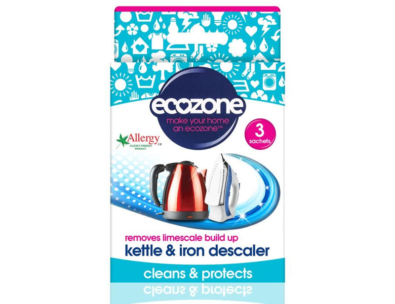 Ecozone ontkalker voor waterkoker en strijkijzer 3x0.02kg