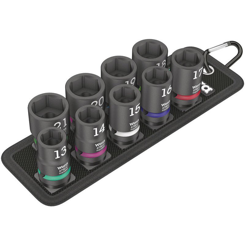 Wera belt c impaktor 1 doppenset, 1 2 dopsleutel (zwart, 9-delig, voor slagmoersleutels)