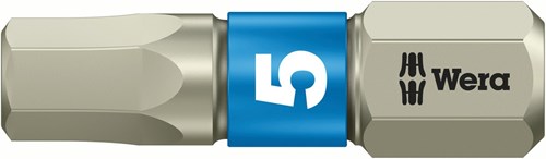 Wera 3840 1 ts bits zeskant, rvs, hex-plus, 6.0 x 25 mm - 1 stuk(s) - 05071076001