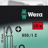 Wera 855 1 z bits pozidriv, pz 2 x 25 mm (10 bits pro box) - 1 stuk(s) - 05072404001