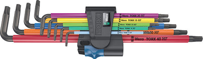 Wera 967 9 tx xl multicolour hf 1 l-key set with holding function