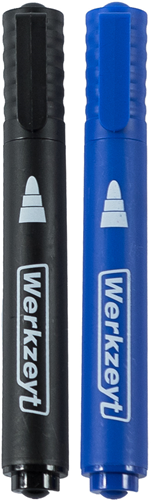 Werkzeyt permanente marker 3.3mm zwart+blauw - zyt24510