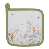 Clayre eef pannenlap bloemen wit groen 20x20cm - afbeelding 2