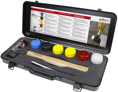 Wiha kunststof hamerset safety met assorti slagkoppen 8-delig in box - 44008