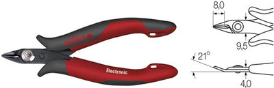 Wiha zijkniptang electronic zeer smalle, spitse kop zonder facet | 128mm 5 1 8 - 26812 - 26812